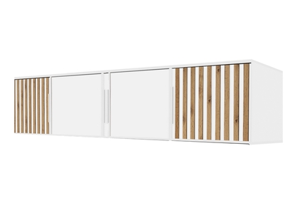 Nadstawka do szafy z lamelami Bali Lux D4 - dąb wotan / biały