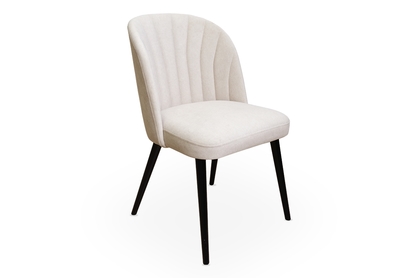 Krzesło drewniane Azarro 2 z tapicerowanym siedziskiem - beż Cloud 03 / czarne nogi