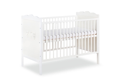 Drewniane łóżeczko dla niemowlaka Marsell - biały, 120x60