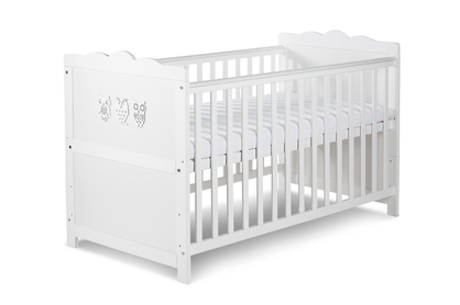 Drewniane łóżeczko dla niemowlaka Marsell - biały, 140x70