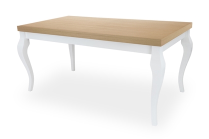 Stół rozkładany w drewnianej okleinie 140-180x80 cm Fiorini na drewnianych nogach