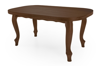Stół rozkładany w drewnianej okleinie 140-180x80 cm Ludwik na drewnianych nogach - orzech