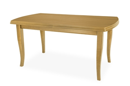Stół rozkładany w drewnianej okleinie 140-180x80 cm Bergamo na drewnianych nogach - dąb