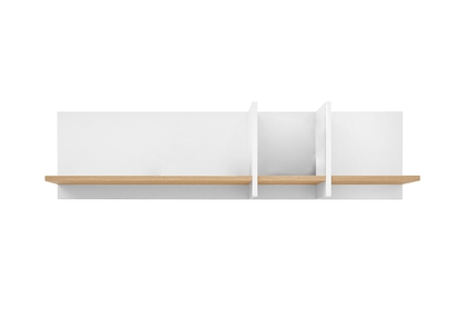 Półka wisząca Santiago 10 z przegródkami 120 cm - biały / dąb