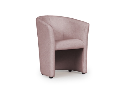 Tapicerowany fotel wypoczynkowy Noobis - różowa plecionka łatwoczyszcząca Linea 10 Flamingo