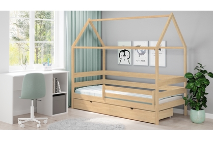 Łóżko dziecięce domek parterowe Comfio - sosna, 80x160