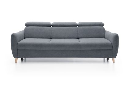 Sofa wypoczynkowa z funkcją spania Hugo - grafitowa zoya 11 / nogi buk naturalny