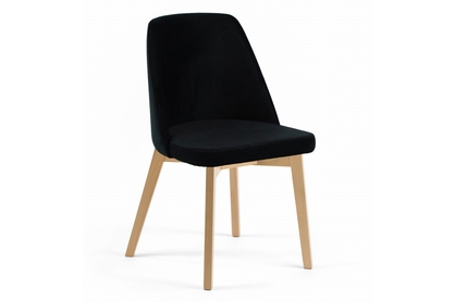 Krzesło tapicerowane Tagero na drewnianych nogach - Magic Velvet 2219 / czarny / nogi buk