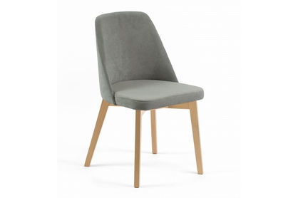 Krzesło tapicerowane Tagero na drewnianych nogach - Dream 26 / beż / nogi buk