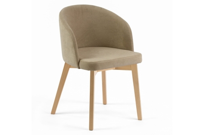 Krzesło tapicerowane Nerevio z drewnianymi nogami - Dream 01 / beż / nogi buk