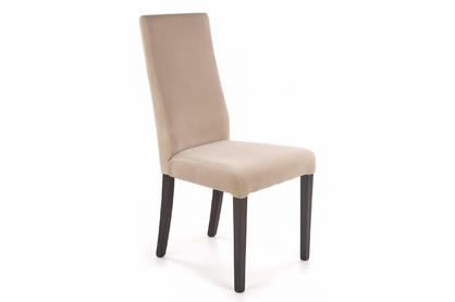 Krzesło tapicerowane Umina z drewnianymi nogami - Solo 652 / beż / czarne nogi
