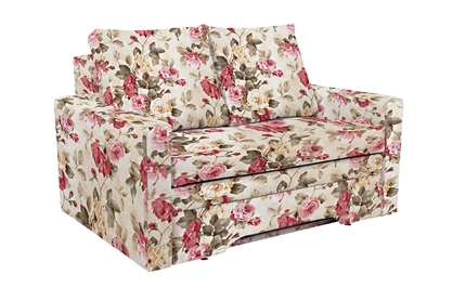 Sofa rozkładana dwuosobowa z pojemnikiem Anafia - tkanina drukowana w kwiaty Coral WM 82 