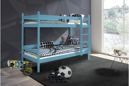Łóżko dziecięce piętrowe Fabrio - niebieski, 80 x 180 cm  - Wyprzedaż