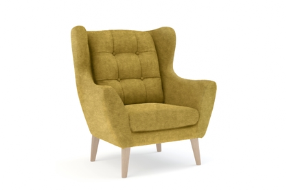 Fotel wypoczynkowy Henry - żółty Zoya 13 / nogi buk