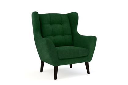Fotel wypoczynkowy Henry - zielony welur Piano 26 / nogi czarne