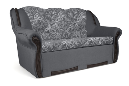 Sofa rozkładana do salonu Walker III - szara tkanina wzór Luna / wenge