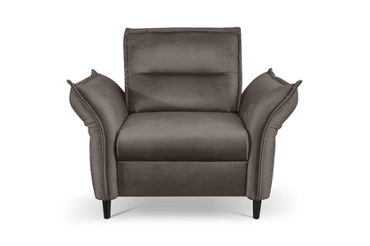 Fotel wypoczynkowy Milaro - brązowy welur Element 05