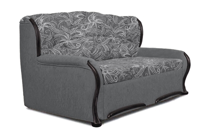 Sofa rozkładana do salonu Fryderyk III -  szara tkanina wzór Luna / wenge