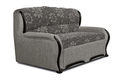 Sofa rozkładana do salonu Fryderyk III - szara tkanina wzór Cleo / wenge