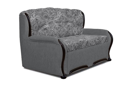 Sofa rozkładana do salonu Fryderyk II - szara tkanina wzór Luna / wenge