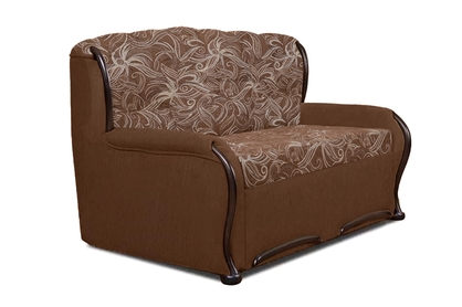 Sofa rozkładana do salonu Fryderyk II -  brązowa tkanina wzór Luna / średni orzech