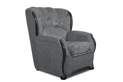 Fotel wypoczynkowy Fryderyk - szara tkanina wzór Luna / wenge