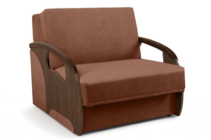 Sofa rozkładana Amerykanka Karmelita I - brązowy welur Kronos 39 / średni orzech 