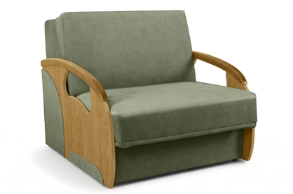 Sofa rozkładana Amerykanka Karmelita I - zielony welur Kronos 46 / jasny rustikal 