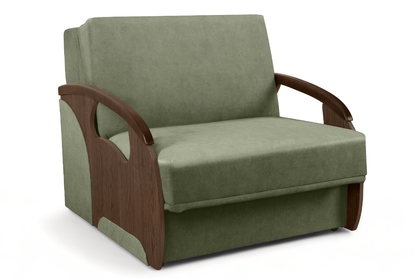 Sofa rozkładana Amerykanka Karmelita I - zielony welur Kronos 46 / średni orzech 