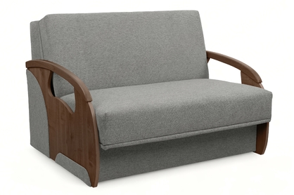 Sofa rozkładana Amerykanka Karmelita II - szara plecionka Gemma 85 / średni orzech 