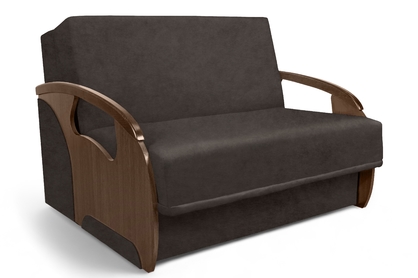 Sofa rozkładana Amerykanka Karmelita II - brązowy welwet łatwoczyszczący Zetta 294 / średni orzech 