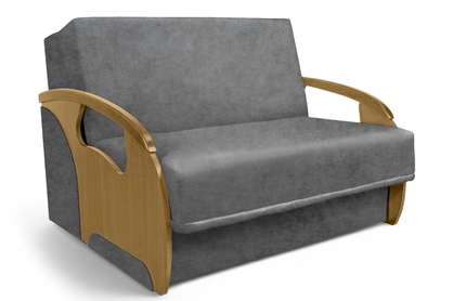 Sofa rozkładana Amerykanka Karmelita II - szary welwet łatwoczyszczący Zetta 304 / jasny rustikal 