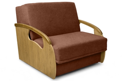 Sofa rozkładana Amerykanka z pojemnikiem Sonia 85 - brązowy welur Kronos 39 / jasny rustikal 