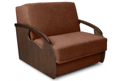 Sofa rozkładana Amerykanka z pojemnikiem Sonia 85 - brązowy welur Kronos 39 / średni orzech 