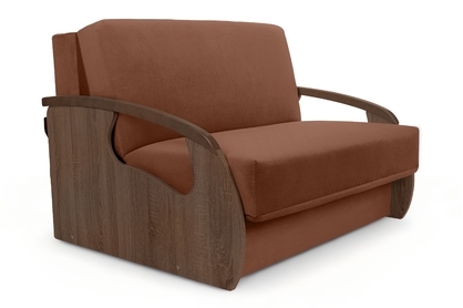 Sofa rozkładana Amerykanka z pojemnikiem Sonia 110 - brązowy welur Kronos 39 / średni orzech 