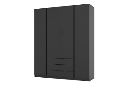 Szafa Sansi 4F3S z szufladami 200 cm - czarny