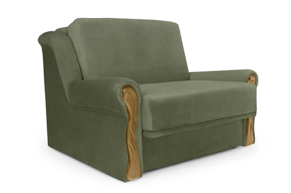 Sofa rozkładana Amerykanka z pojemnikiem Gosia 83 - oliwkowy welur Kronos 46 / jasny rustikal 