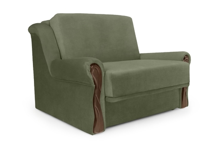 Sofa rozkładana Amerykanka z pojemnikiem Gosia 83 - oliwkowy welur Kronos 46 / średni orzech 