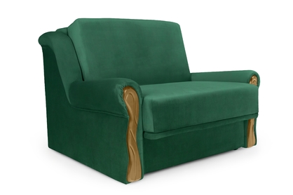 Sofa rozkładana Amerykanka z pojemnikiem Gosia 83 - zielony welur łatwoczyszczący Uttario velvet 2951 / jasny rustikal 