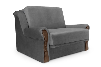 Sofa rozkładana Amerykanka z pojemnikiem Gosia 83 - szary welwet łatwoczyszczący Zetta 304 / średni orzech 