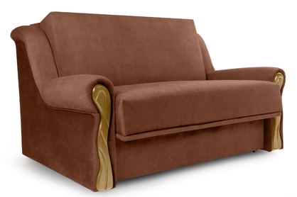 Sofa rozkładana Amerykanka z pojemnikiem Gosia 105 - brązowy welur Kronos 39 / jasny rustikal 