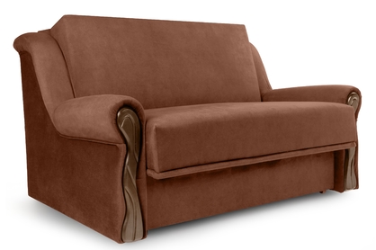 Sofa rozkładana Amerykanka z pojemnikiem Gosia 105 - brązowy welur Kronos 39 / średni orzech 