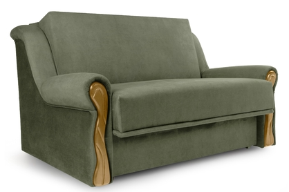 Sofa rozkładana Amerykanka z pojemnikiem Gosia 105 - zielony welur Kronos 46 / jasny rustikal 