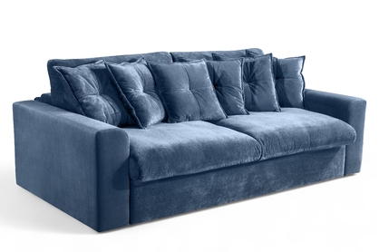 Sofa rozkładana do salonu Sofia - niebieski plusz Sorriso 15