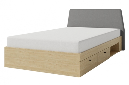 Łóżko młodzieżowe Alessio 13 - 120x200 cm - beż piaskowy / dąb olejowany