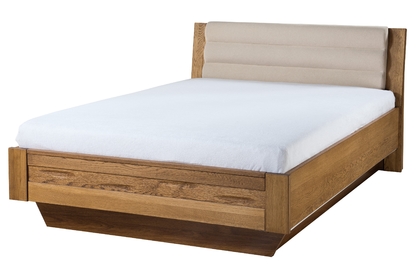 Drewniane łóżko Velvet 74 z pojemnikiem 140x200 - latte / dąb rustical