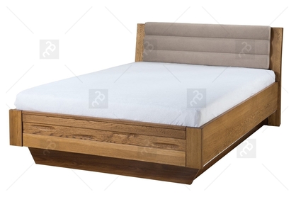 Drewniane łóżko Velvet 74 z pojemnikiem 140x200 - latte / dąb rustical