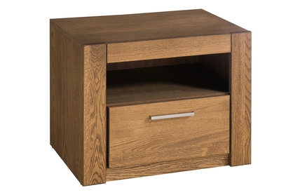 Drewniana szafka nocna Velvet 79 z szufladą i wnęką 54 cm - dąb rustical