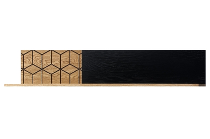 Półka wisząca długa Mosaic 35 - 170 cm - dąb miodowy / czarny mat