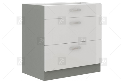 Bianka Biały Połysk 80 D 3S BB - szafka dolna z szufladami